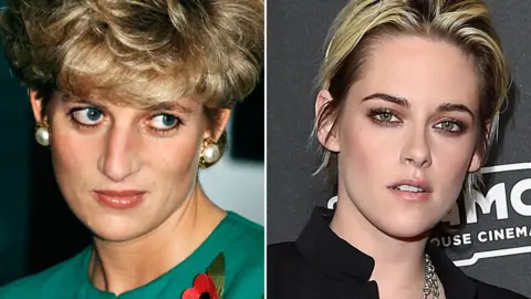 Getty Images Princess Diana (left) and Kristen Stewart