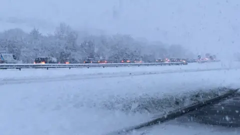 Steve Instance queuing traffic in snow