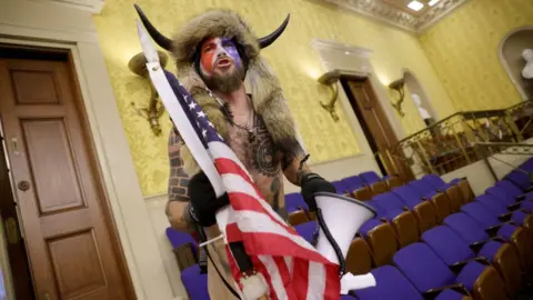 Getty Images Jacob Chansley in Capitol