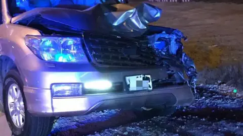 Dubai Police The scene of the fatal accident in Dubai