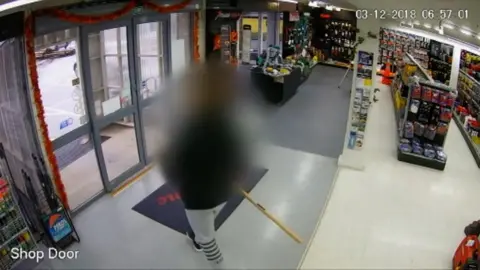 TVNZ CCTV of the man accused of killing Grace Millane buying a shovel