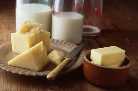 Getty Images Cheese, butter and milk