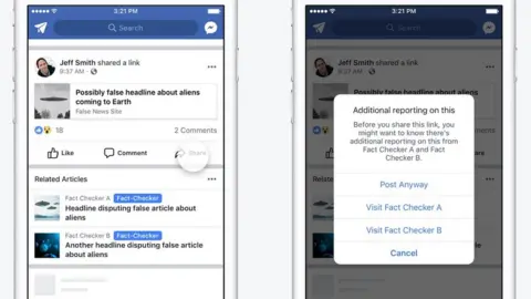 Facebook Fake news on Facebook