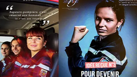 French fire brigade Promotion ads for women firefighters in France