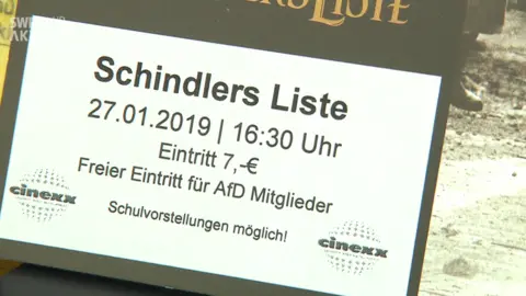 Swr.de Lobby material for special screening of Schindler's List. Hachenburg, Germany 2019