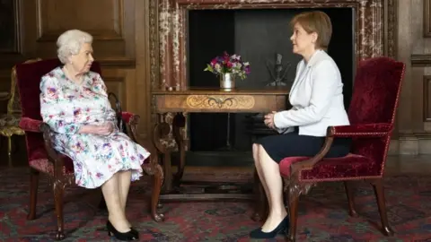 PA Media The Queen with Nicola Sturgeon