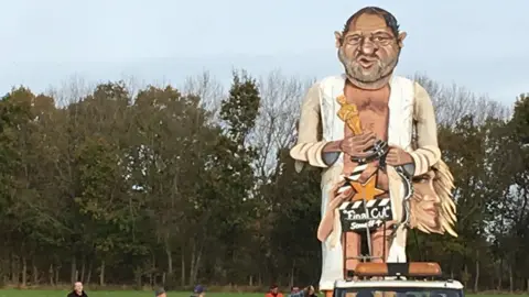 Edenbridge Bonfire Society Effigy of Harvey Weinstien