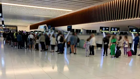 Susie Brinkworth  Queues at the airport