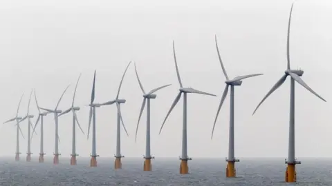 Reuters Windmills of the Thanet Offshore Wind Farm off the coast of Ramsgate in Kent
