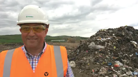 Barry Falgate, site manager at Dunbar landfill stood in front of landfill