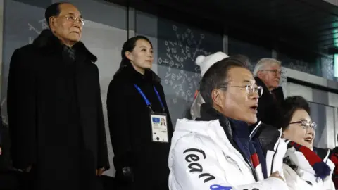 Getty/Pool South Korean president Moon Jae-in at the Winter Olympics opening ceremony