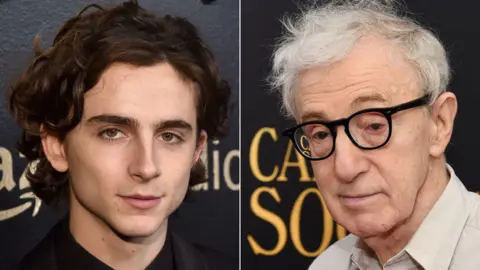 Getty Images Timothee Chalamet and Woody Allen