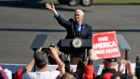 Reading Eagle via Getty Images Vice President Mike Pence speaks to a crowd