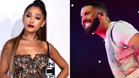 Getty Images Ariana Grande and Drake