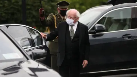 PA Media The President of Ireland Michael D. Higgins arrives at the Cathedral