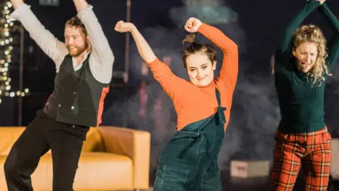 Neal Campbell Poke Theatre, three dancers at Vault Studios