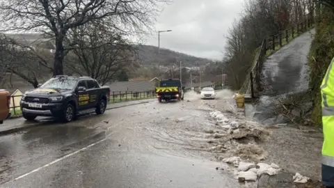 A blocked culvert at Dinas, near Porth