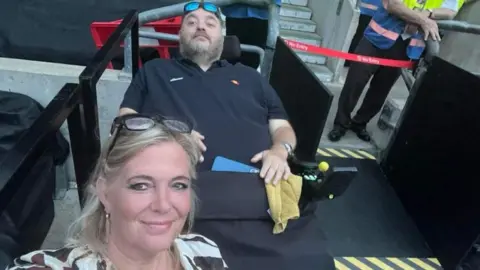 Family photo Nick and Nikki at the Depeche Mode gig at Twickenham