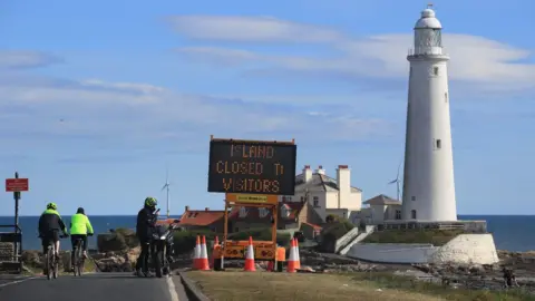 PA Media St Mary's Island in Whitley Bay is closed this weekend