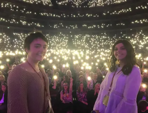 Molly Cuddihy Sara & Molly on stage at the Royal Albert Hall