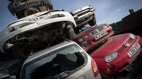 Getty Images cars at scrappage yard