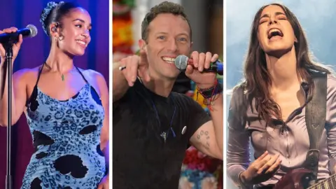 Getty Images Jorja Smith, Coldplay and Haim