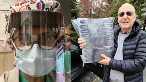 Submitted photo MHub has switched gears to make masks and shields for doctors and other frontline workers