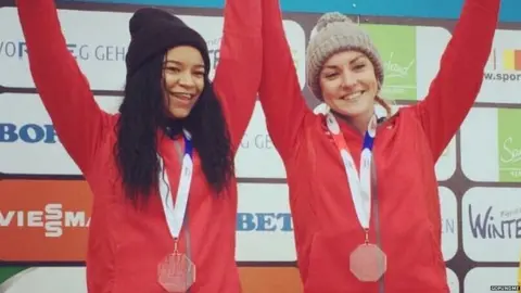 Gofundme The Micas celebrating junior Bobsleigh World Championship gold in Winterberg earlier this year