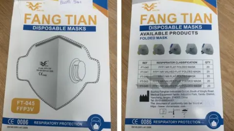 Department of Health and Social Care Fang Tian face mask packaging