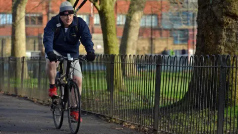 Boris Johnson cycling in 2013