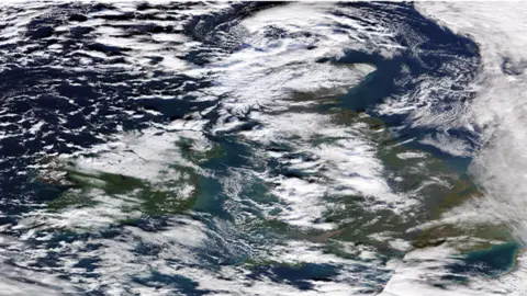 NASA Earth Data UK and Ireland satellite image