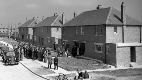 Beamish Museum Houses in Newbottle in 1953