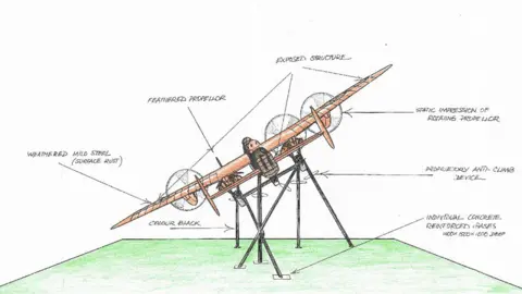 Bomber County Gateway Trust Drawing of the sculpture