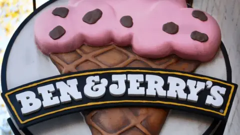 Getty Images Ben & Jerry's ice cream shop sign