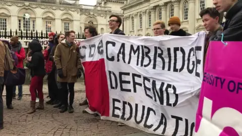 Rally in central Cambridge