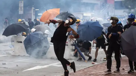 EPA Protesters clashed with police on Aug 5, 2019