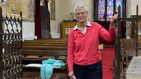 Sue Woods in the church