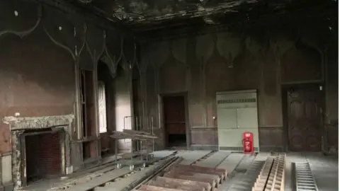 A fire damaged old room