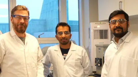 Cambridge University Erwin Reisner (left), Subhajit Bhattacharjee (centre) and Motiar Rahaman (right)