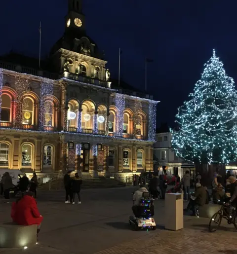 Christmas tree on Ipswich's Cornhill