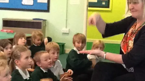 Elm Tree Primary School Ann Jillings teaching BSL to pupils