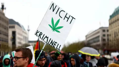 Reuters Pro-cannabis protester in Berlin