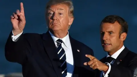EPA Donald Trump and Emmanuel Macron