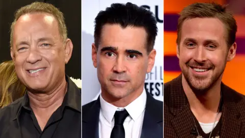 Getty Images/PA Tom Hanks, Colin Farrell and Ryan Gosling