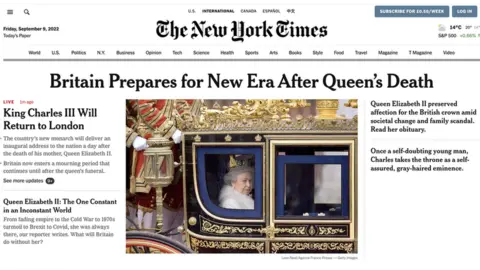 New York Times Front page of the New York Times