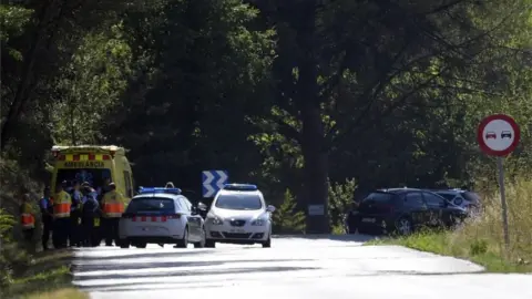 AFP Roadblock near the scene of the operation carried out by police on 21 August following the previous week's Barcelona van attack,