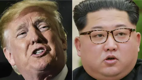 AFP A combined pictured of Donald Trump and Kim Jong-un