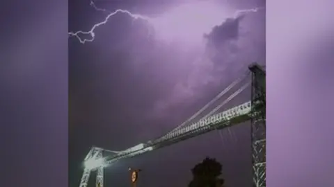 Haydn Dawe Lightningover Newport's Transporter Bridge