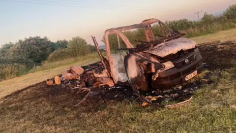 Pauline Jeffrey burnt out van