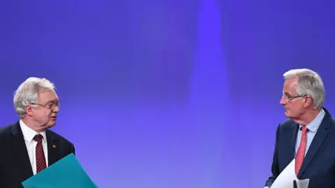 AFP/Getty David Davis and Michel Barnier